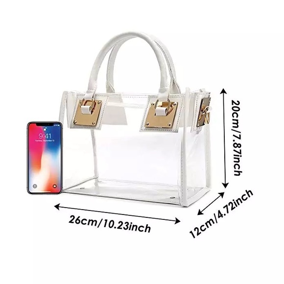 Pink 2 in 1 Clear PVC Bag w/ Makeup Pouch - Picture 10 of 12